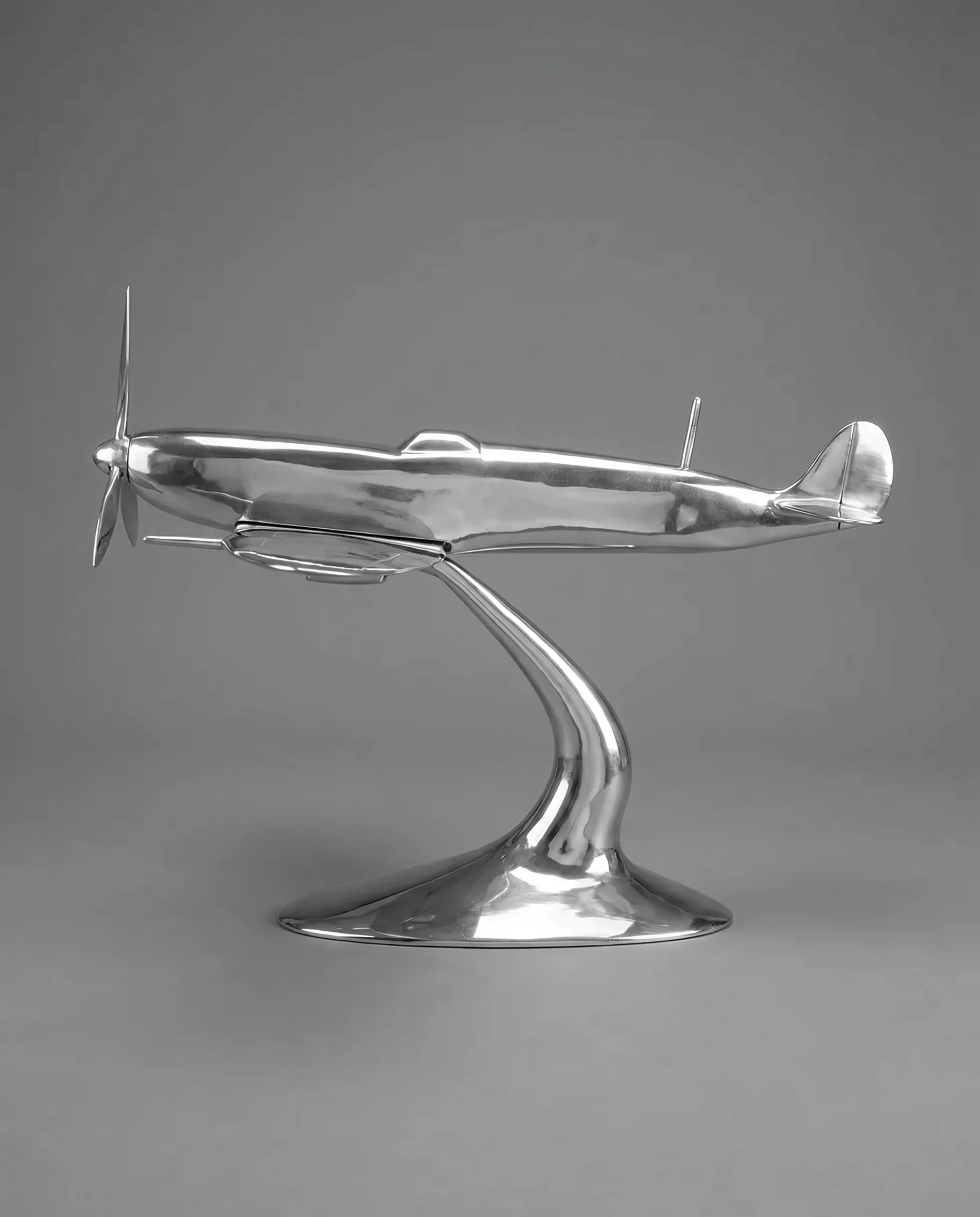 Aluminium Spitfire Sculpture Model 32in. Wingspan - Image 2