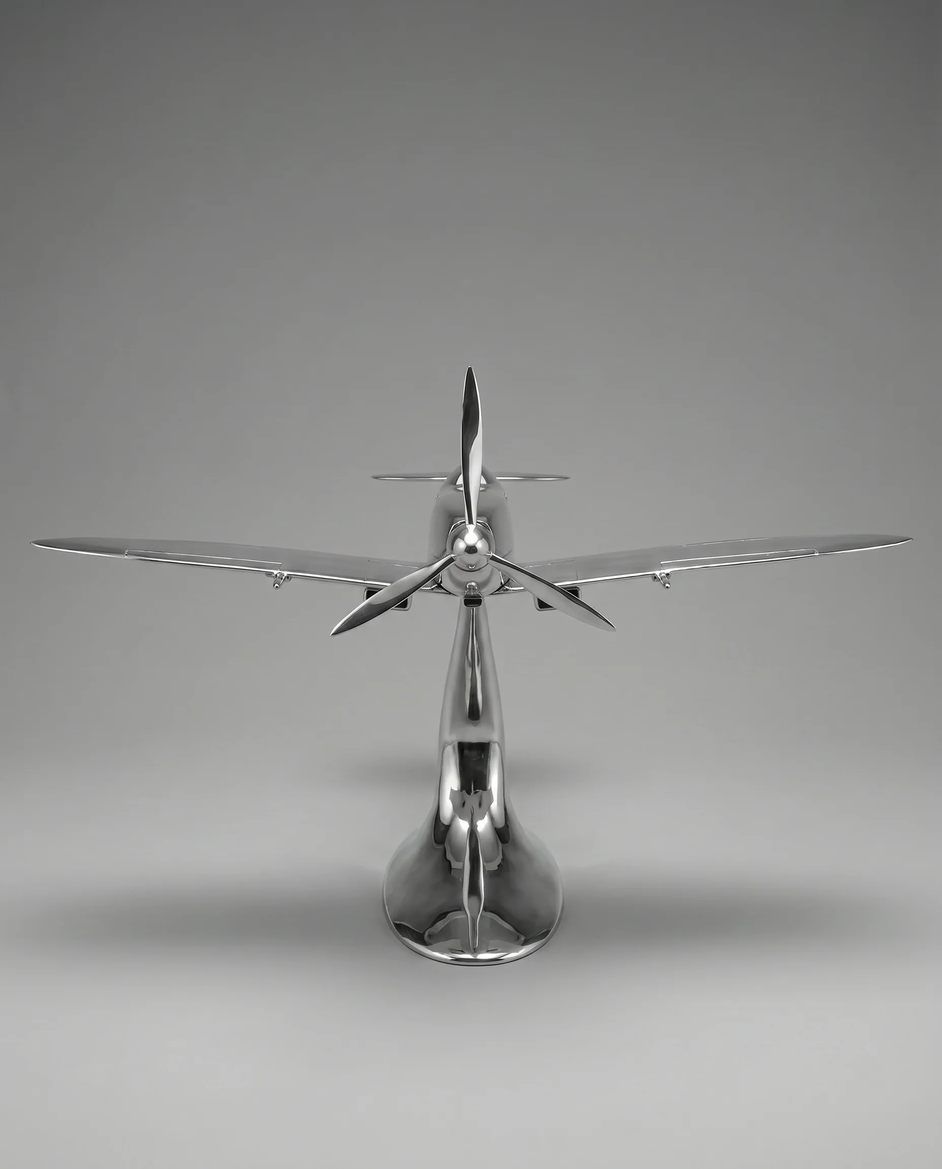 Aluminium Spitfire Sculpture Model 32in. Wingspan - Image 3