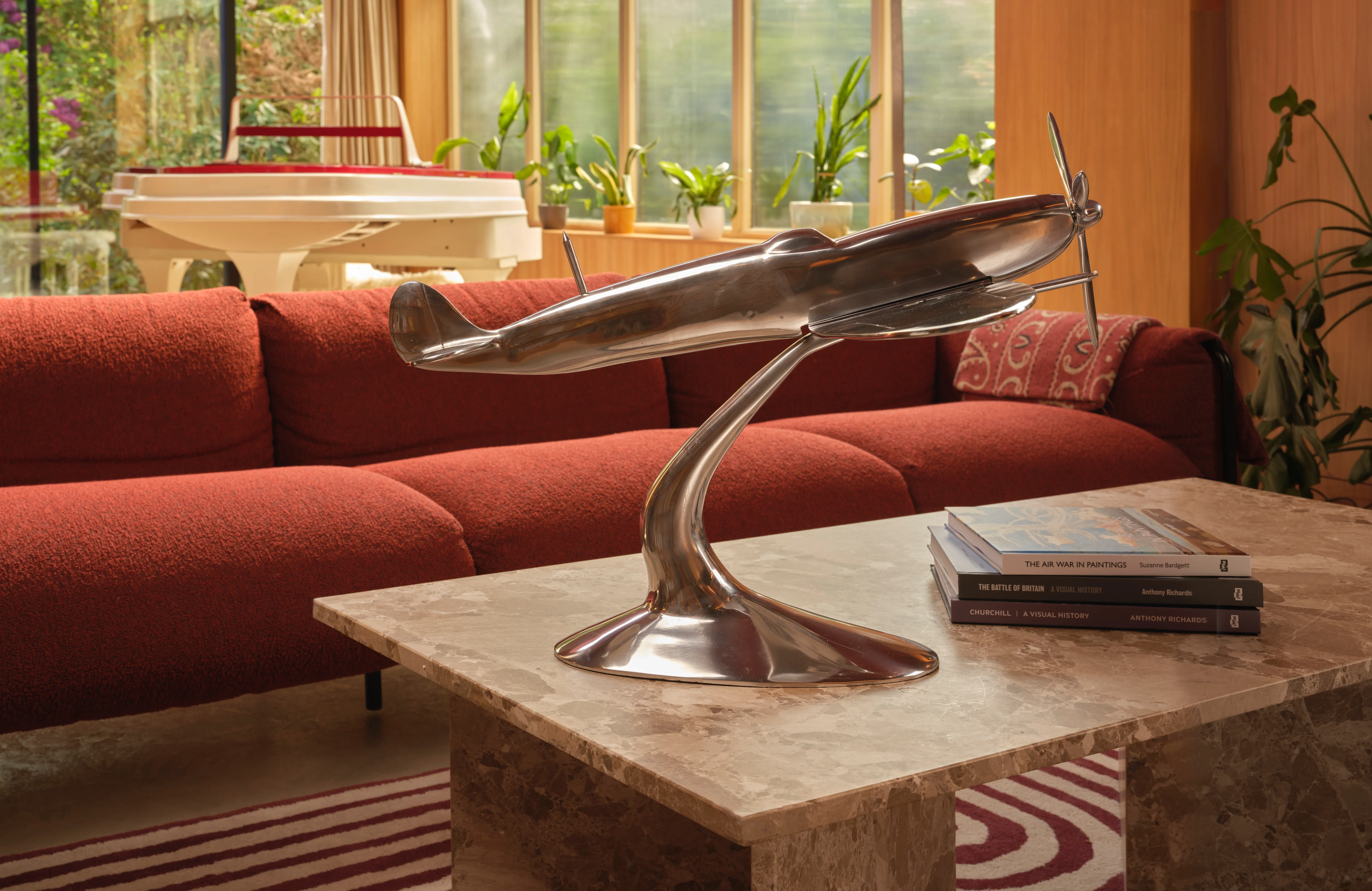 Aluminium Spitfire Sculpture Model 32in. Wingspan - Image 4