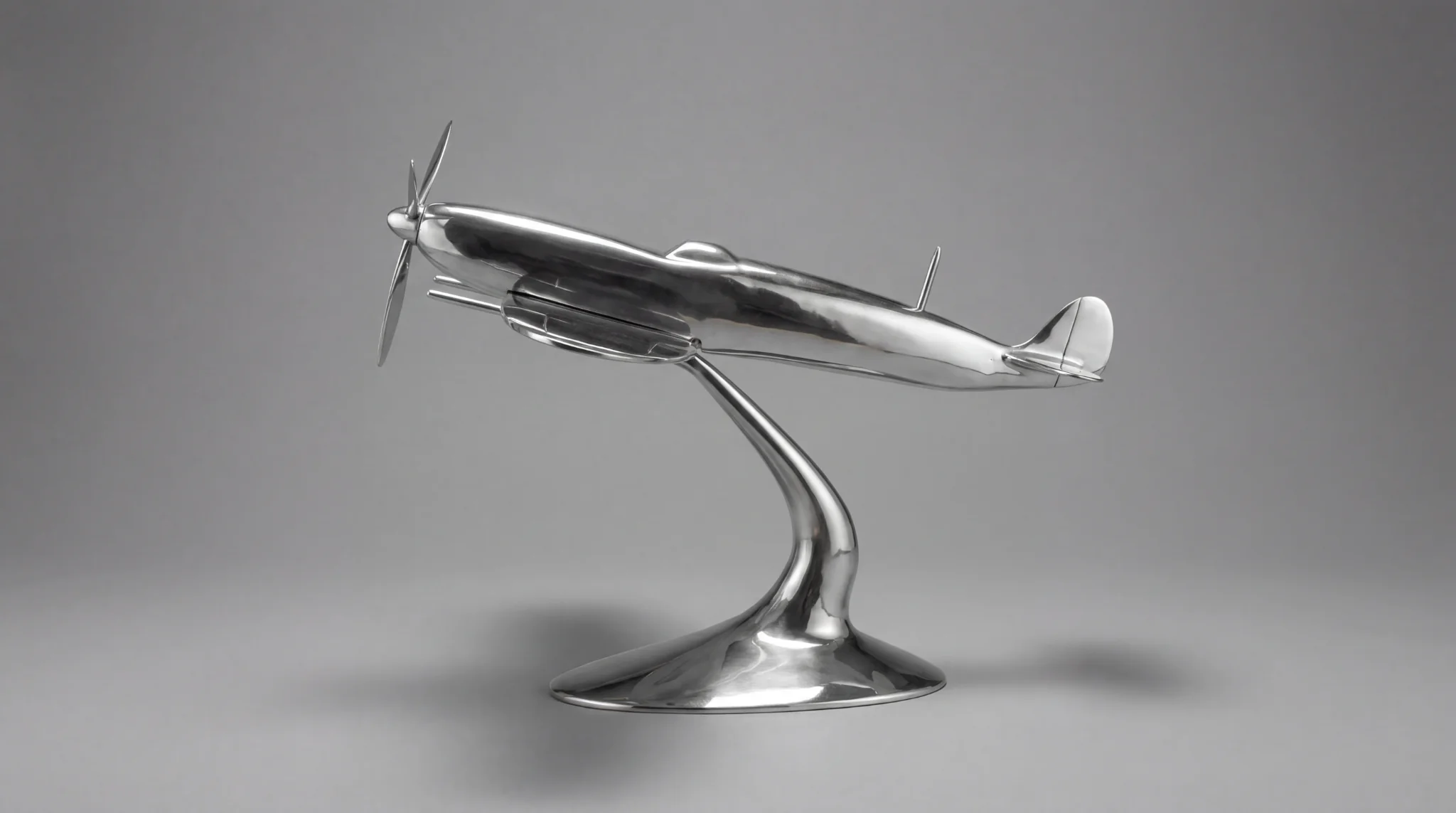 Aluminium Spitfire Sculpture Model 32in. Wingspan - Image 6