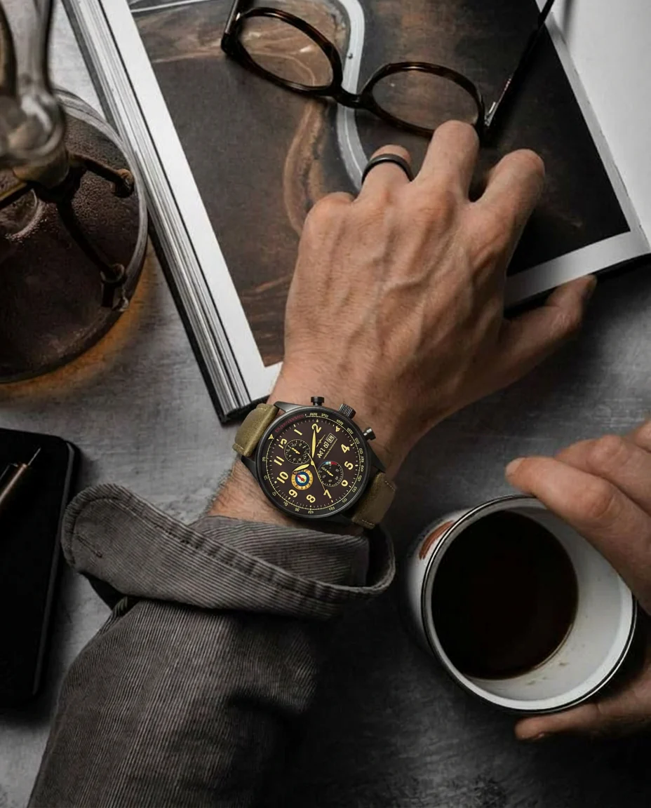 AVI-8 Hurricane Dark Earth Classic Chronograph Watch - Image 5