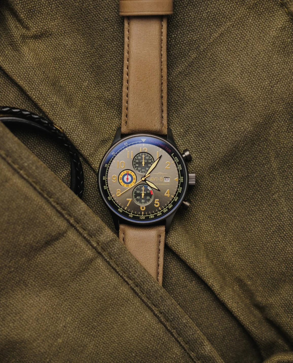 AVI-8 Hurricane Dark Earth Classic Chronograph Watch - Image 8