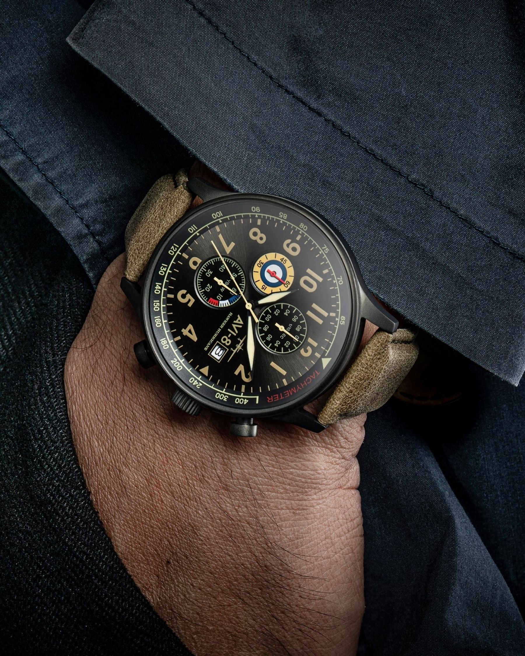 AVI-8 Hurricane Dark Earth Classic Chronograph Watch - Image 9