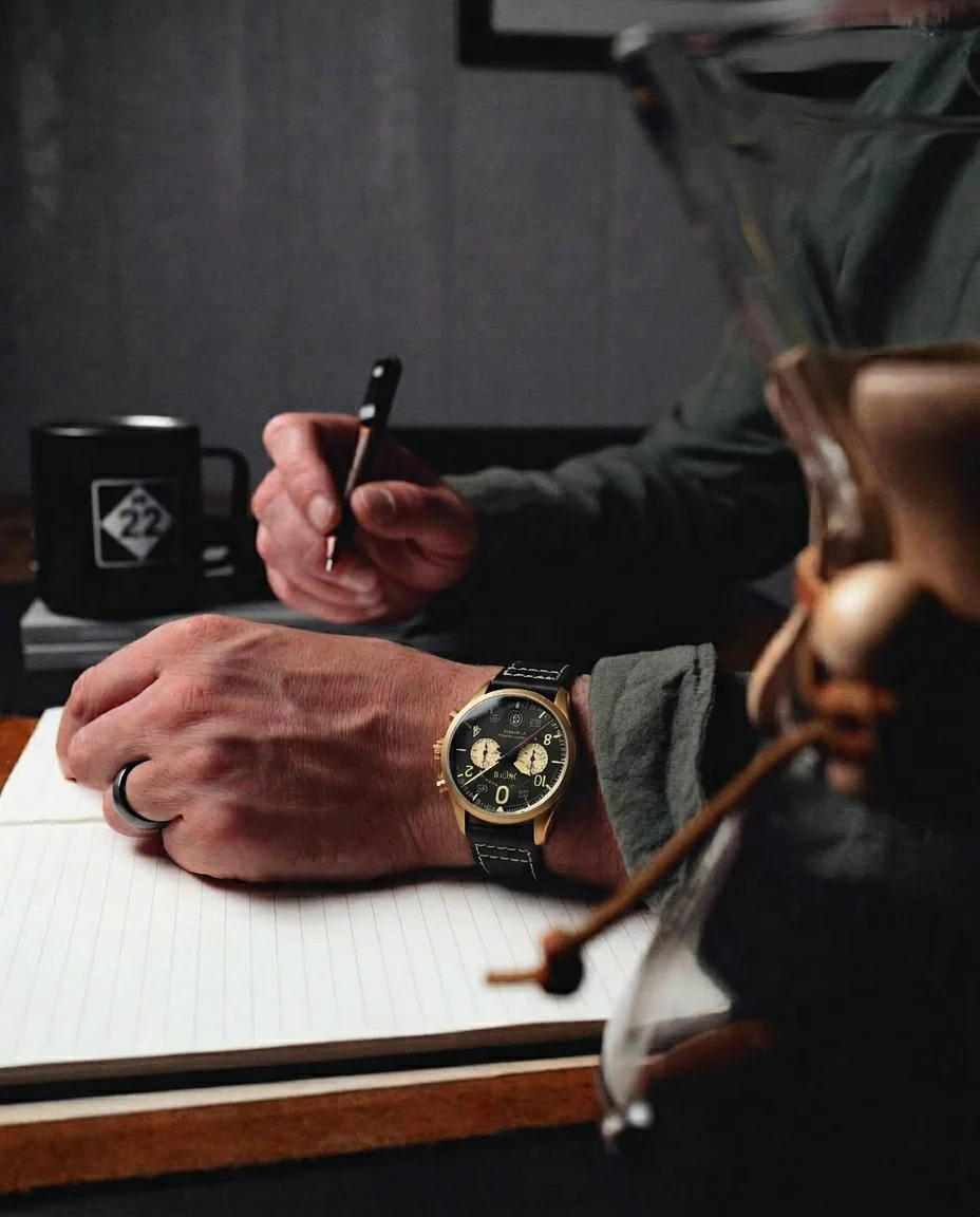 AVI-8 Spitfire Void Black Lock Chronograph Watch - Image 3