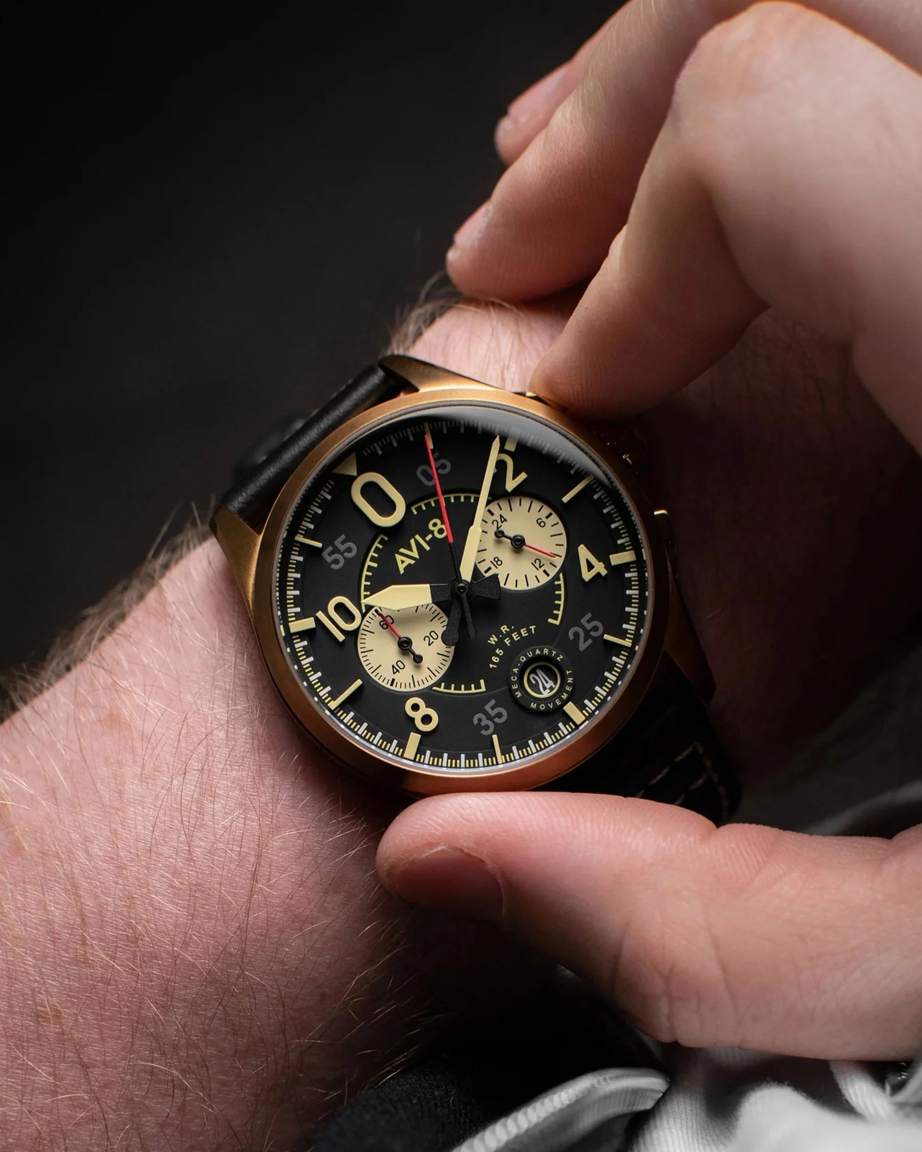 AVI-8 Spitfire Void Black Lock Chronograph Watch - Image 4
