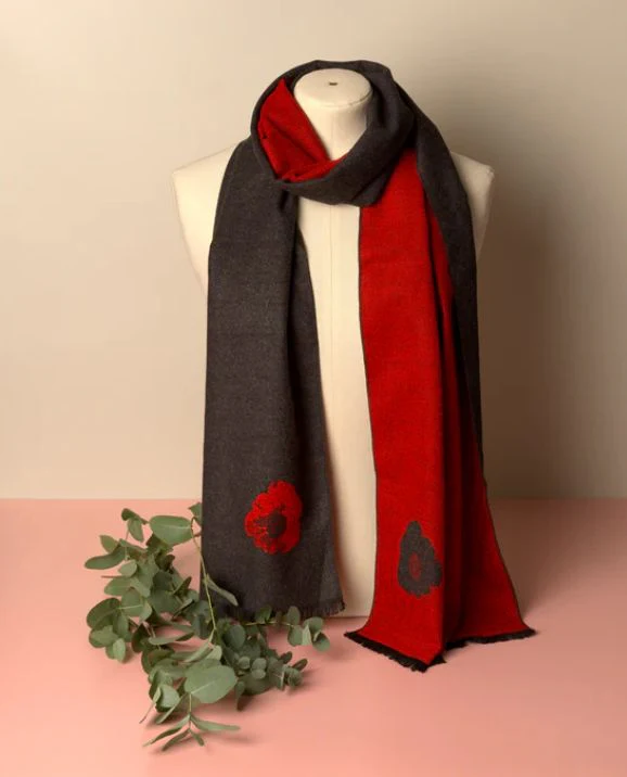 Grey Poppy Scarf